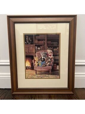 Story Time Wall Art Print Framed by Kevin Roeckl Baby Nursery Kids Library Decor